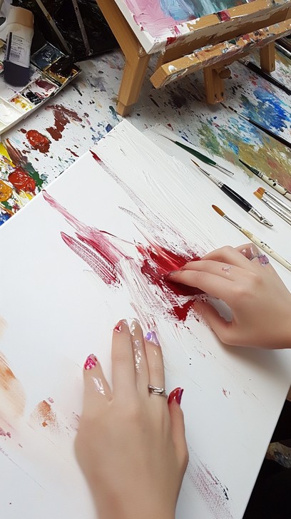 Free Artistic Finger Painting Image - Art, Painting, Red | Download at ...