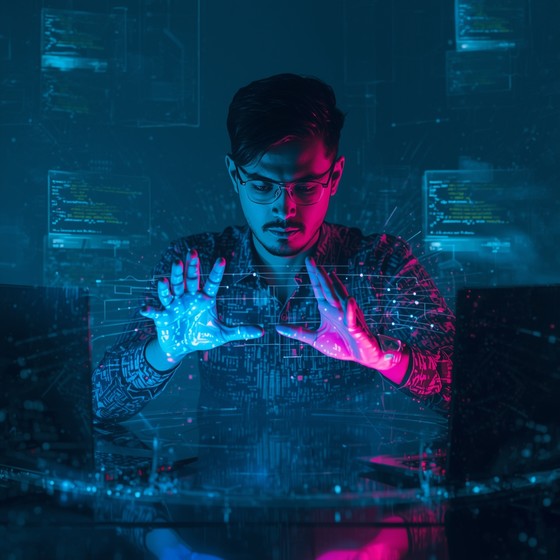 Free Digital Code Maestro Image - Cyberpunk, Coder, Holographic ...