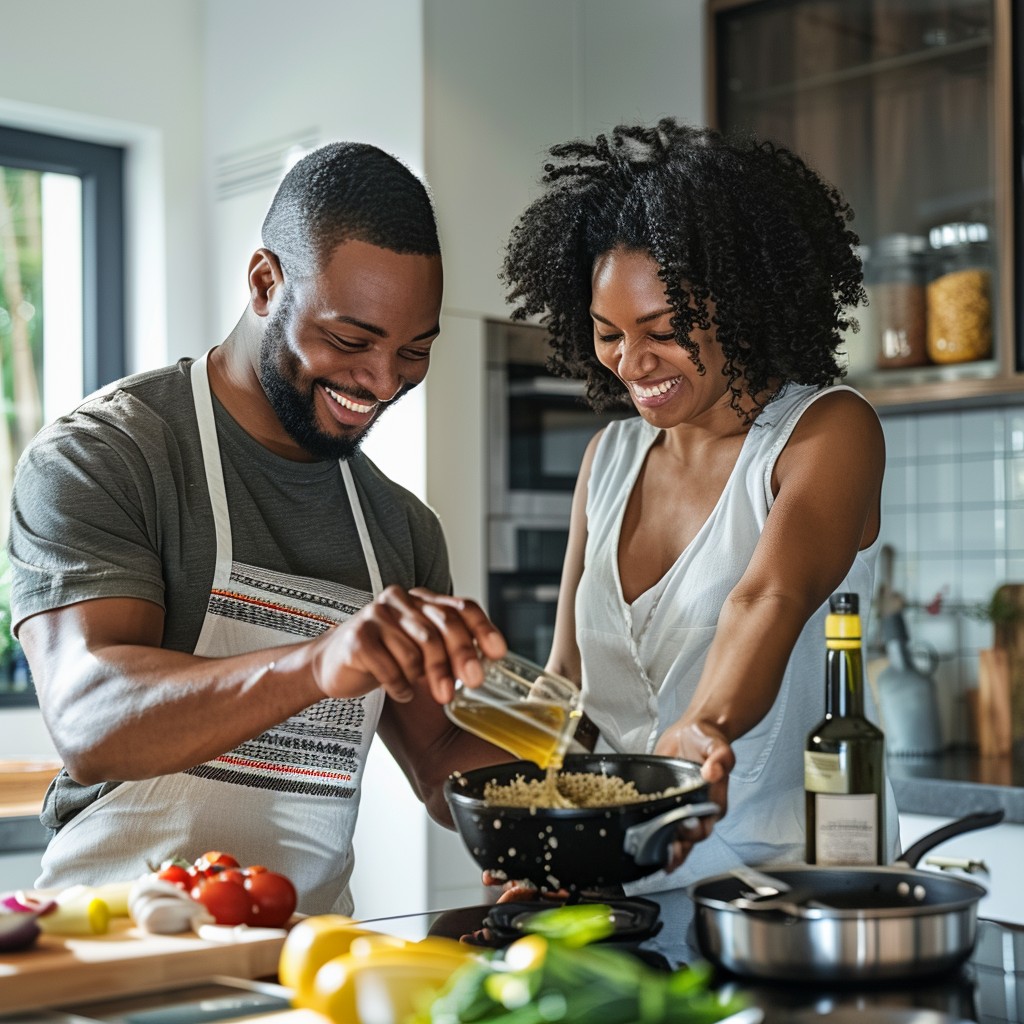 Free Cooking Together Happily Image - Cooking, Kitchen, Couple ...