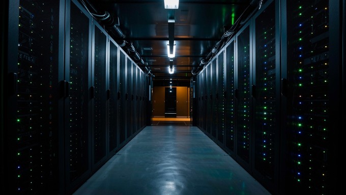 Free Glowing Tech Hallway Image - Servers, Datacenter, Technology ...
