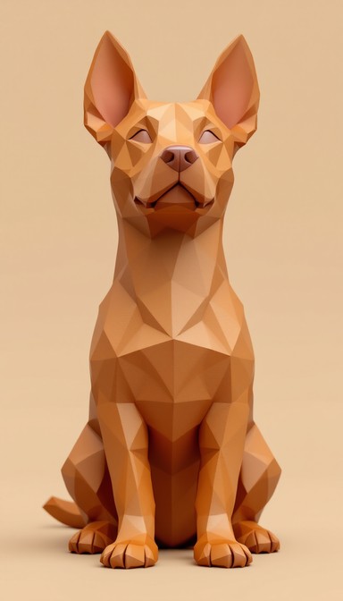 Download Geometric Brown Dog Image - Dog, Geometric, 3d | StockCake
