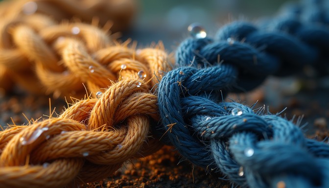 Free Amber Meets Indigo Image - Fiber, Braid, Macro | Download at StockCake