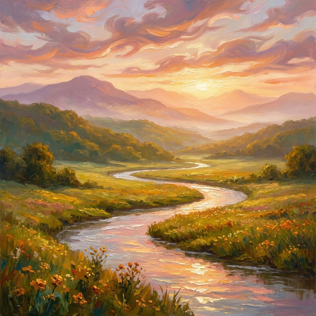 Free Golden Valley Sunset Image - Landscape, Sunset, River | Download ...