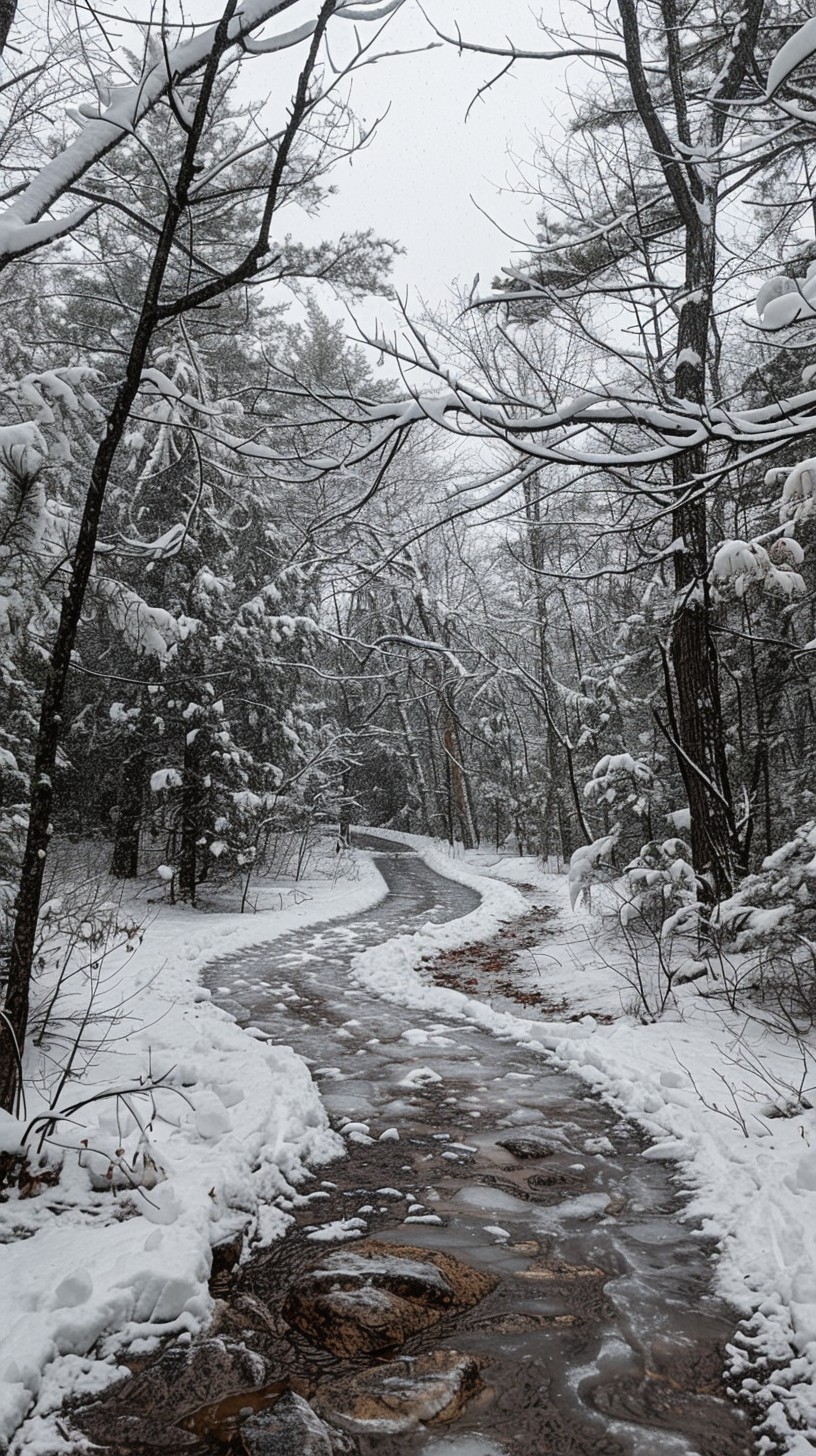 Snow Bpath Free Snowy Forest Path Image - Snow, Forest, Path | Download at StockCake