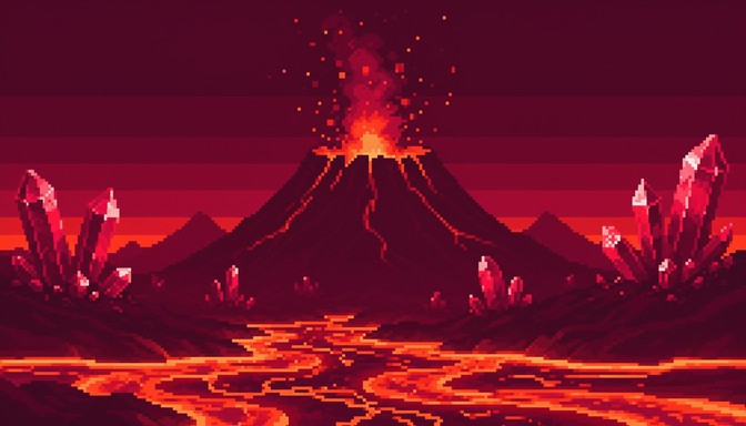Pixel Lava Fall Free Lava Library Landscape Image - Pixel, Art, Lava | Download at ...