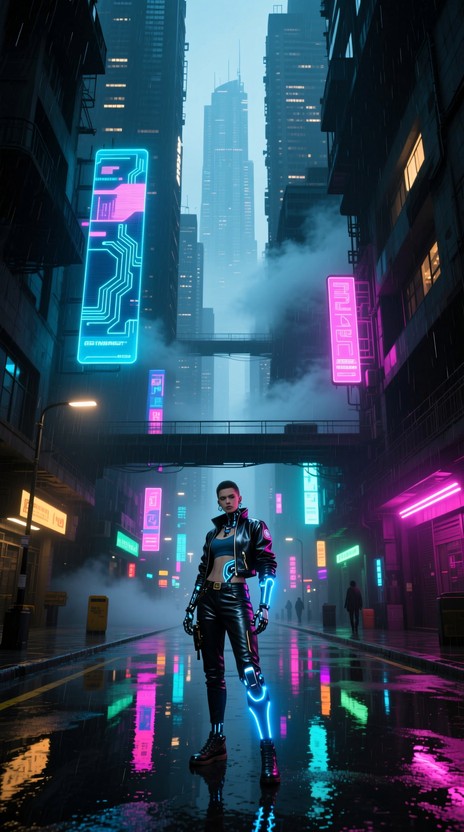 Free Neon Rain Warrior Image - Cyberpunk, Neon, Rain | Download at ...