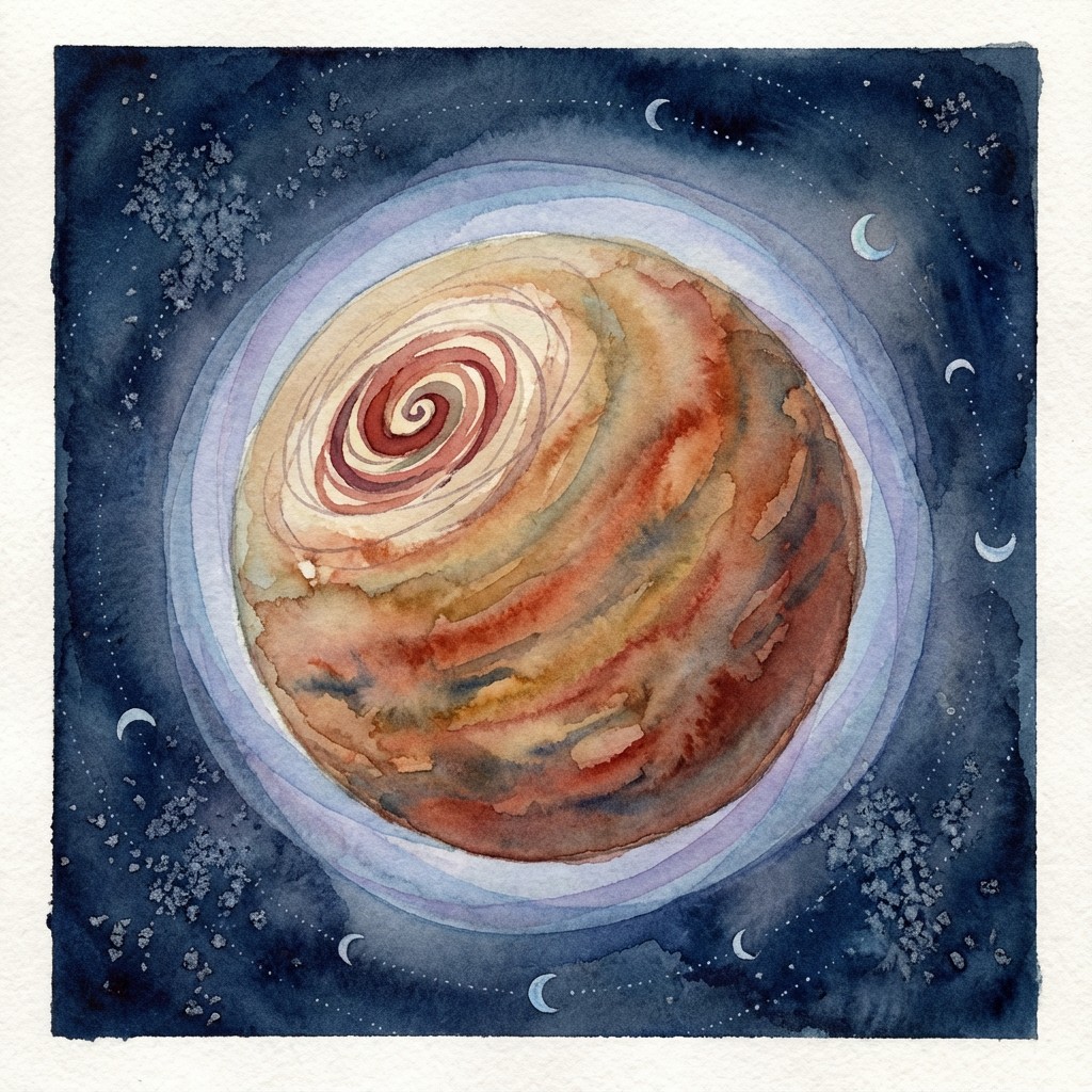Free Jupiter Watercolor Art Image - Jupiter, Watercolor, Planet ...