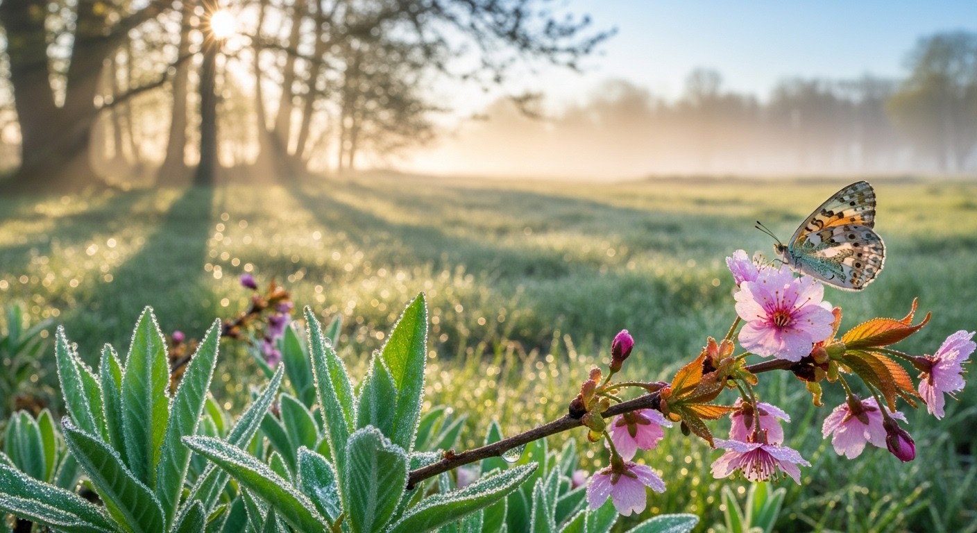 Spring Dawn Color Free Dewy Spring Dawn Image - Spring, Sunrise, Butterfly | Download at ...