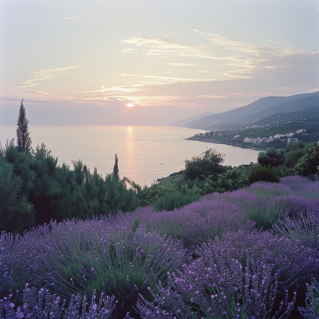 Free Lavender Sunset View Image - Sunset, Lavender, Sea | Download at ...