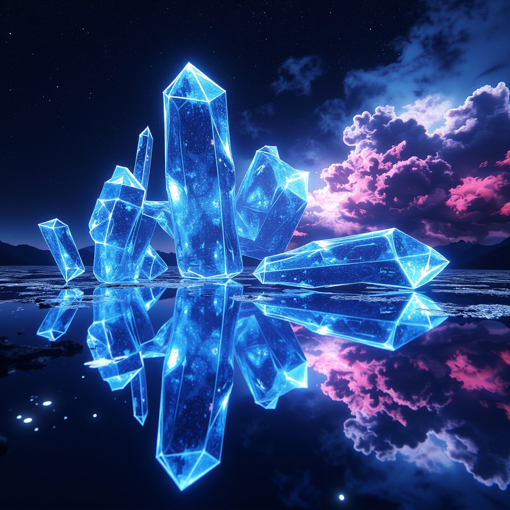 Free Crystalline Cosmic Reflection Image - Crystal, Reflection, Blue ...