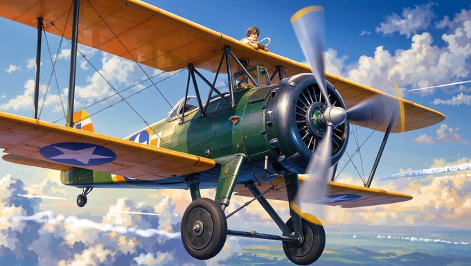 Free Vintage Biplane Adventure Image - Biplane, Anime, Vintage ...