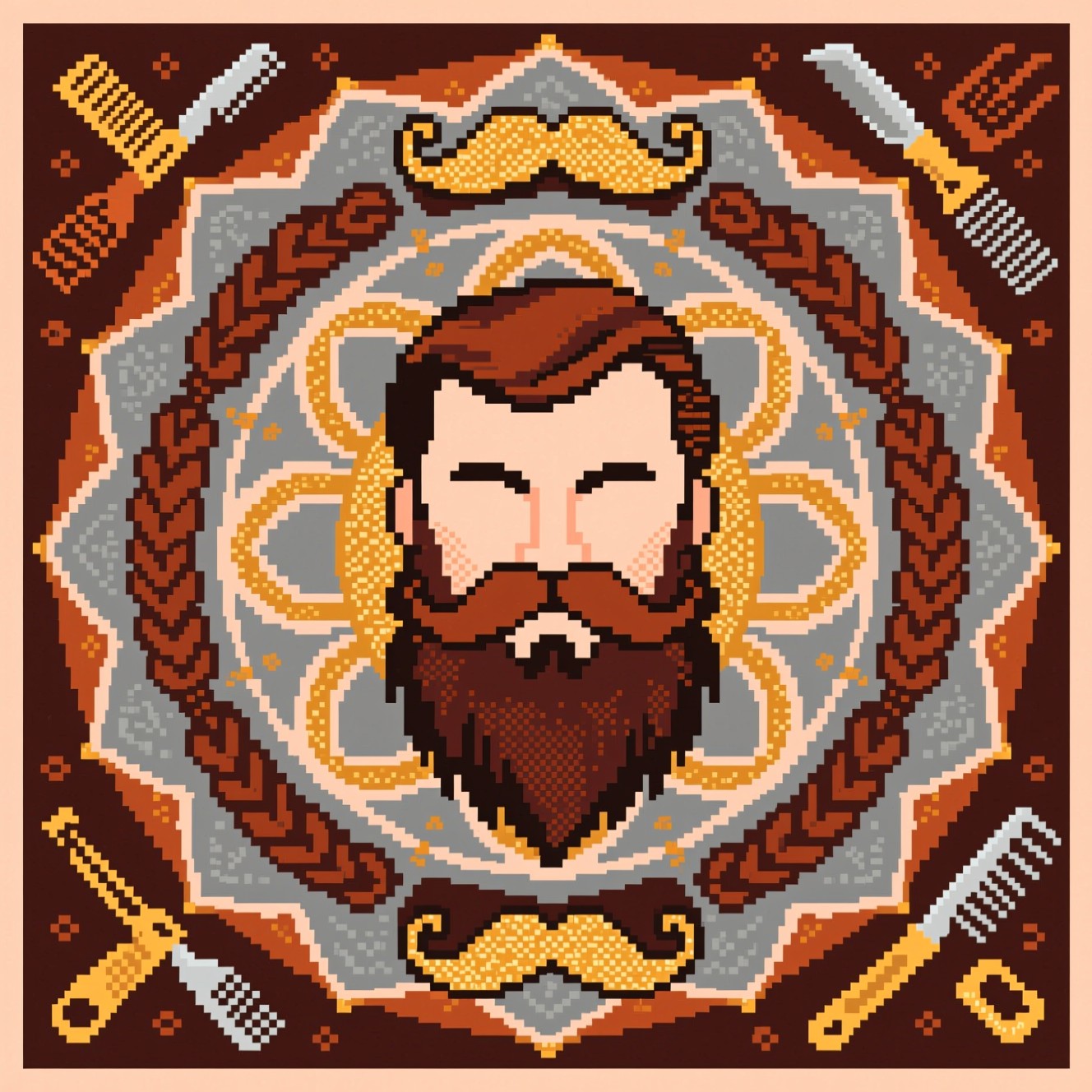 Free Bearded Pixel Mandala Photo - Beard, Pixel, Mandala | Download at ...