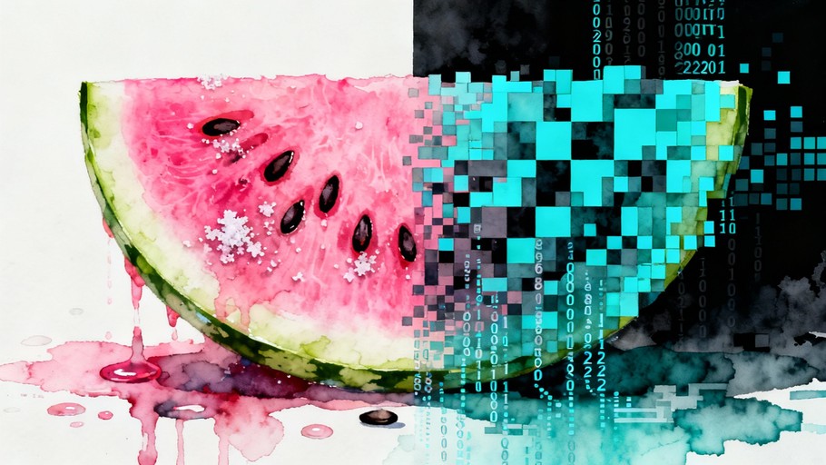 Watermelon Binary Code Free Nature Meets Technology Photo - Watermelon, Digital, Pixels ...