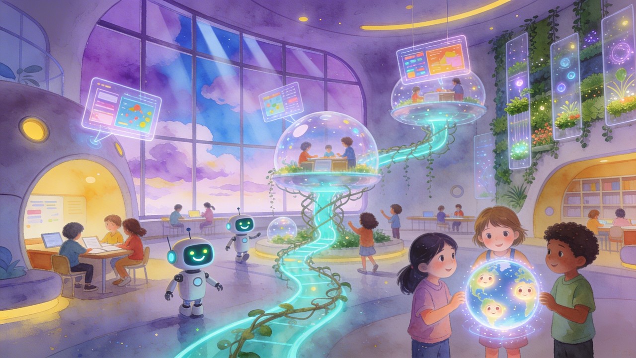 Free Future Learning Paradise Image - Futuristic, Classroom, Children ...