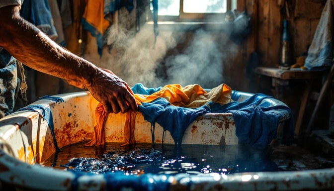 Steam Rising Draping Blue Free Indigo Dyeing Process Image - Indigo, Dyeing, Textile | Download ...