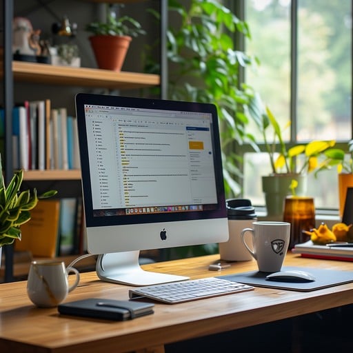 Free Modern Office Setup Image - Office, Desk, Plants | Download at ...