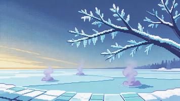 Free Frozen Pixel Dawn Image - Pixel, Retro, Winter | Download at StockCake