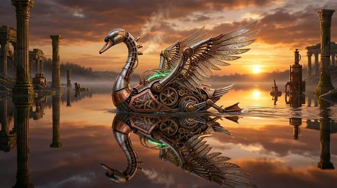 Free Mechanical Swan Glides Image - Steampunk, Mechanical, Swan ...