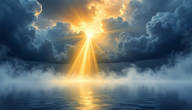 Free Divine Light Path Image - Watercolor, Sunbeams, Clouds | Download ...