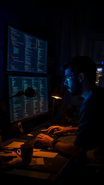 Free Code Night Focus Photo - Programmer, Code, Monochrome | Download ...