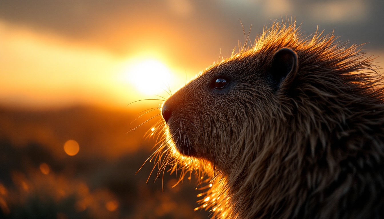 Free Sunset Capybara Portrait Image - Capybara, Sunset, Silhouette ...