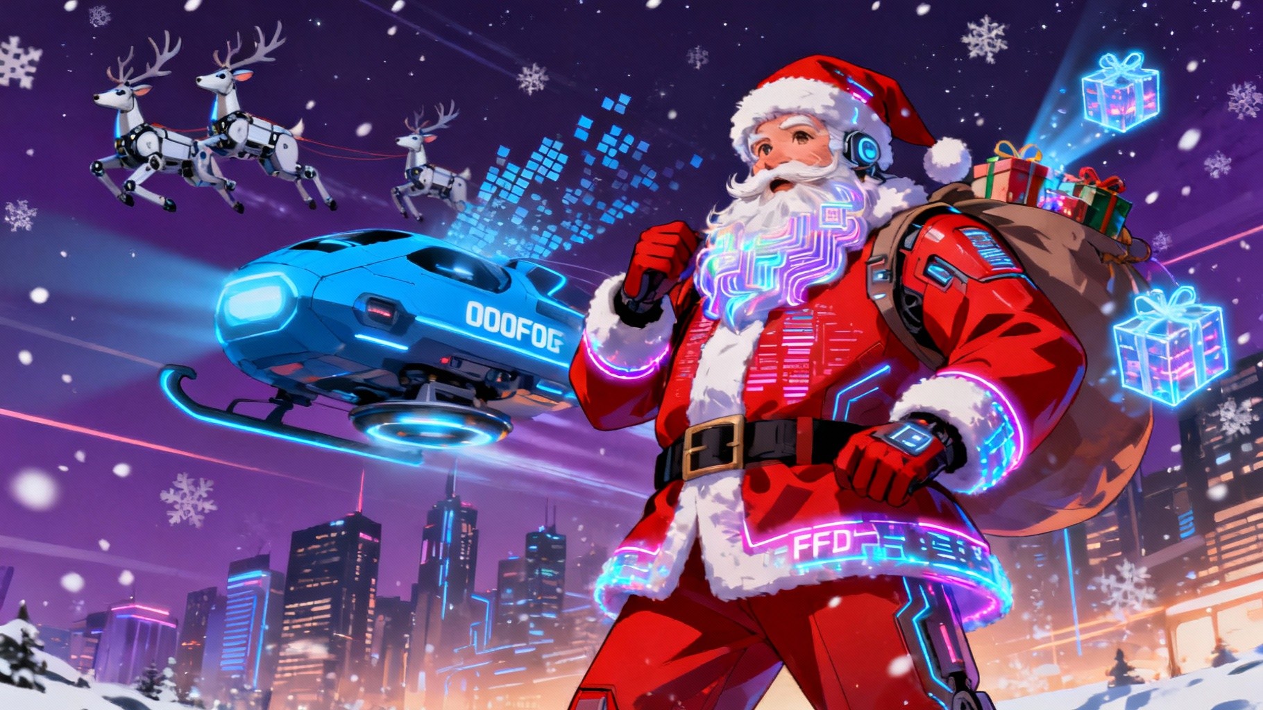 Free Cyber Santa Delivers Image - Christmas, Futuristic, Santa ...