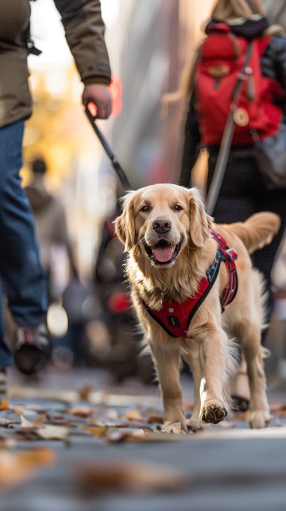Free Happy Dog Walking Image - Dog, Golden Retriever, Leaves | Download ...