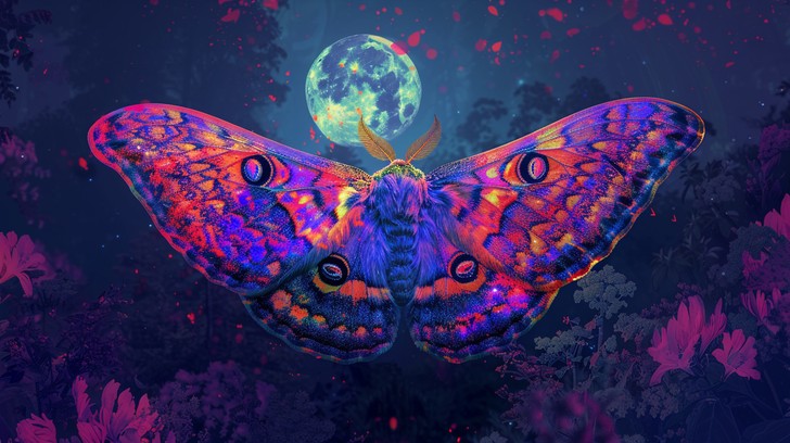 Free Mystical Butterfly Art Image - Butterfly, Moon, Forest | Download ...