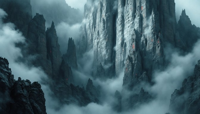 Free Gothic Mountain Cathedral Image - Gothic, Mountain, Mist ...