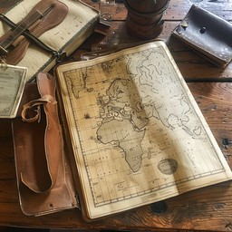 Free Vintage Map Display Image - Vintage, Map, Desk | Download at StockCake