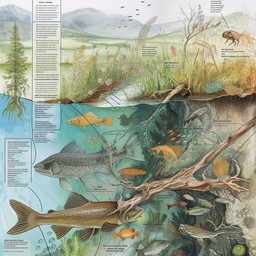 Free Aquatic Ecosystem Illustration Image - Ecosystem, Freshwater, Pond ...