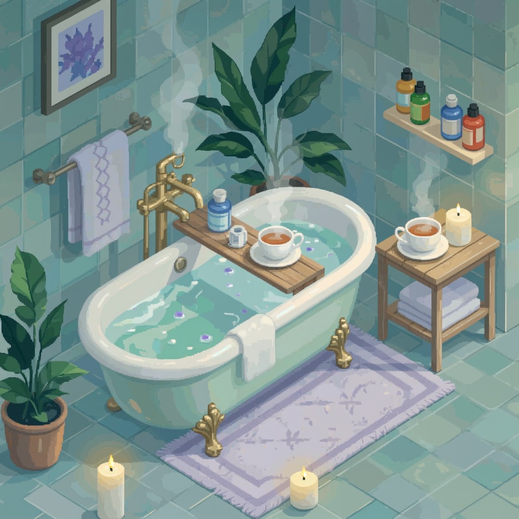 Free Pixel Spa Retreat Image - Bathtub, Pixel, Isometric | Download at ...