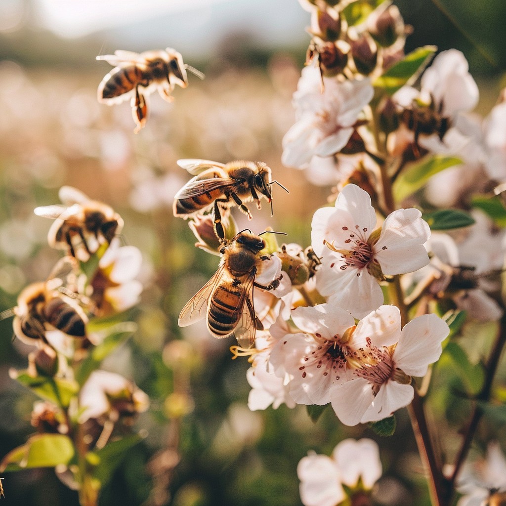 Free Bees Pollinating Flowers Image - Bees, Flowers, Pollination ...