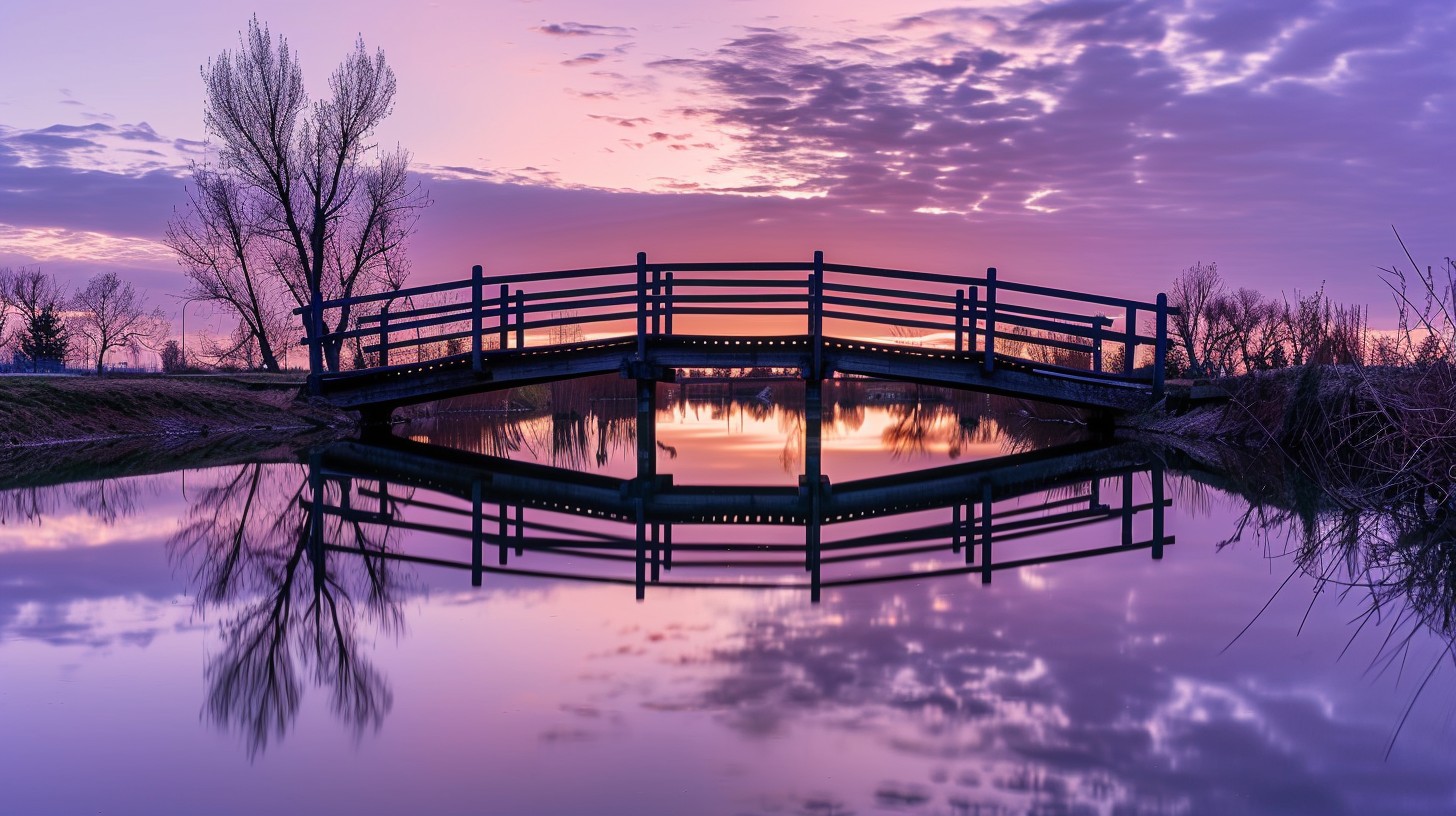 Free Serene Sunset Bridge Image - Sunset, Bridge, Reflection | Download ...