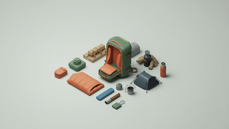 Backpacking Gear Visual Free Camping Gear Ready Image - Camping, Backpack, Isometric | Download ...
