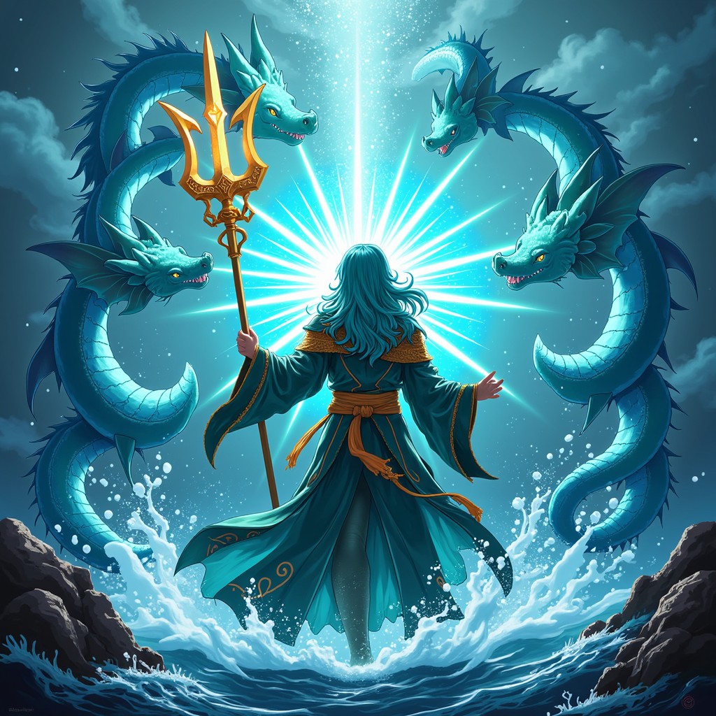 Free Ocean God Ascends Image - Deity, Ocean, Trident | Download at ...