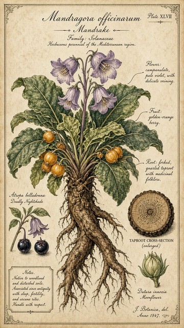 Download Vintage Mandrake Illustration Image - Mandrake, Botanical ...