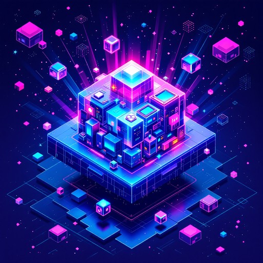 Free Neon Cube Matrix Image - Isometric, Cyberpunk, Neon | Download at ...