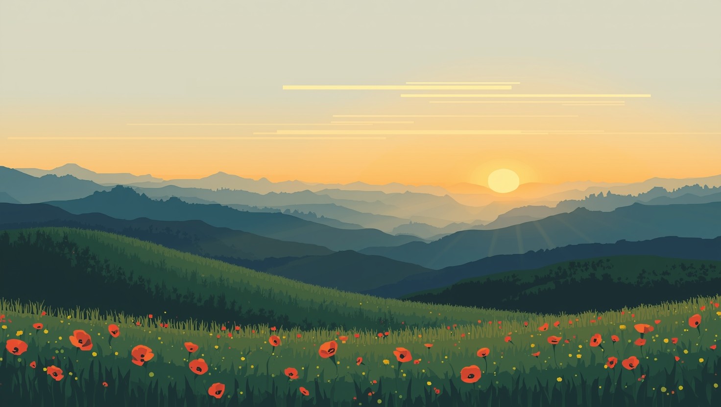 Free Peaceful Spring Hills Image - Landscape, Spring, Sunrise ...