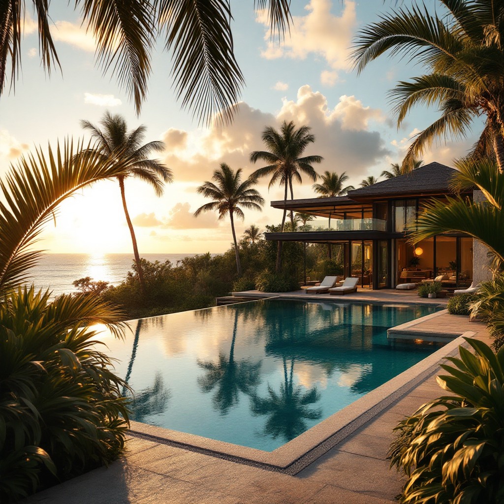 Free Sunset Tropical Haven Image - Tropical, Sunset, Villa | Download ...