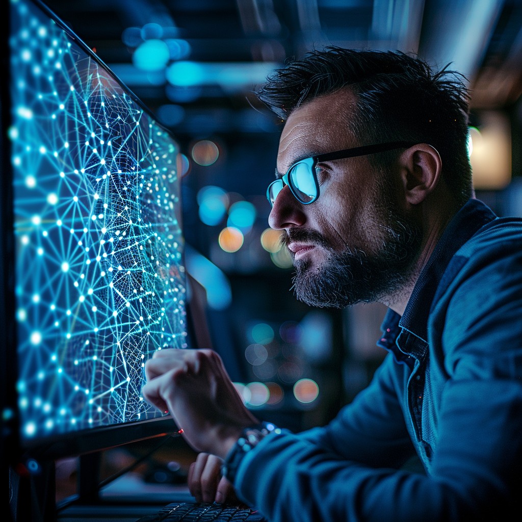 Free Analyzing Network Data Image - Man, Computer, Screen | Download at ...