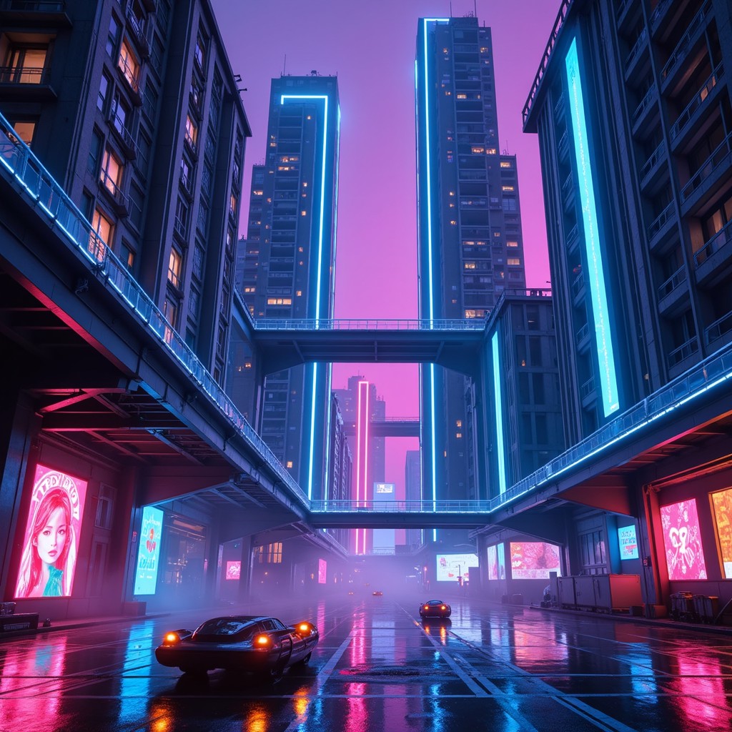 Free Neon Skyscraper Nexus Image - Cyberpunk, Neon, Futuristic ...