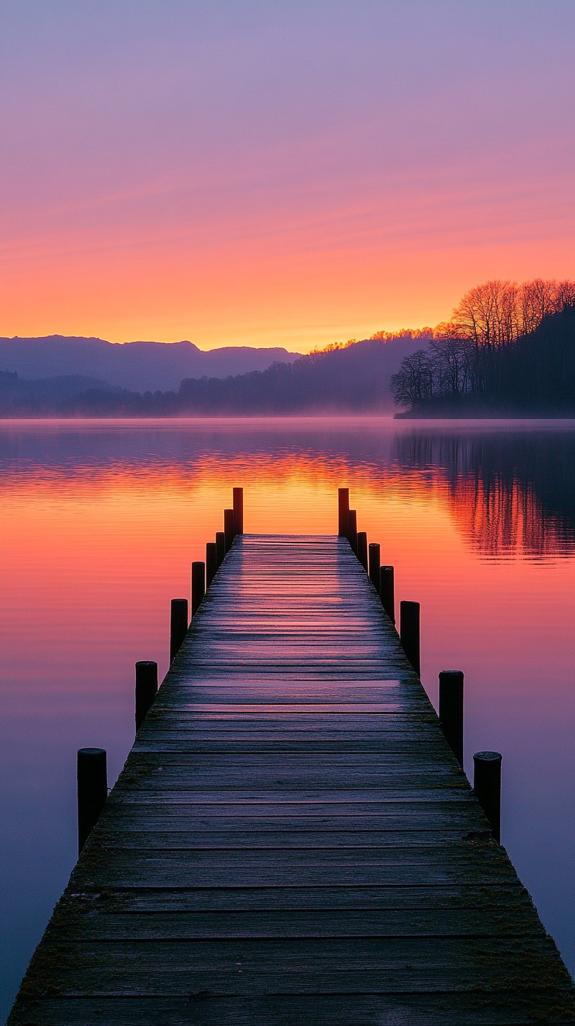 Free Sunset Lake Pier Image - Sunset, Lake, Pier | Download at StockCake