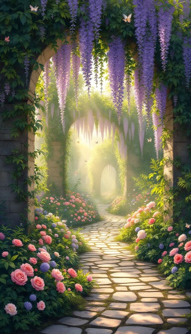 Free Enchanted Garden Path Image - Garden, Pathway, Flowers | Download ...