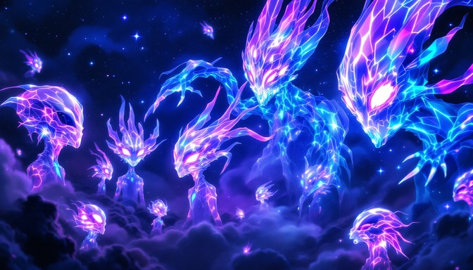 Free Glowing Alien Creatures Image - Aliens, Space, Bioluminescent ...