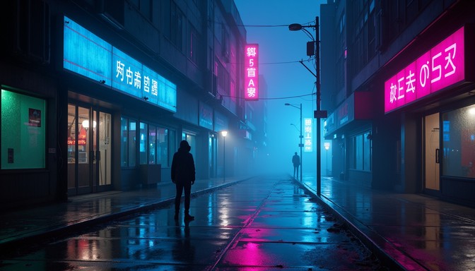 Neon Ai Works Free Neon Rain Walker Image - Cyberpunk, Neon, Rain | Download at StockCake