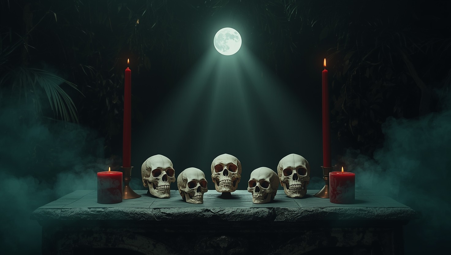 Skull Ritual Scene Free Moonlit Ritual Skulls Image - Gothic, Skulls, Altar | Download at ...