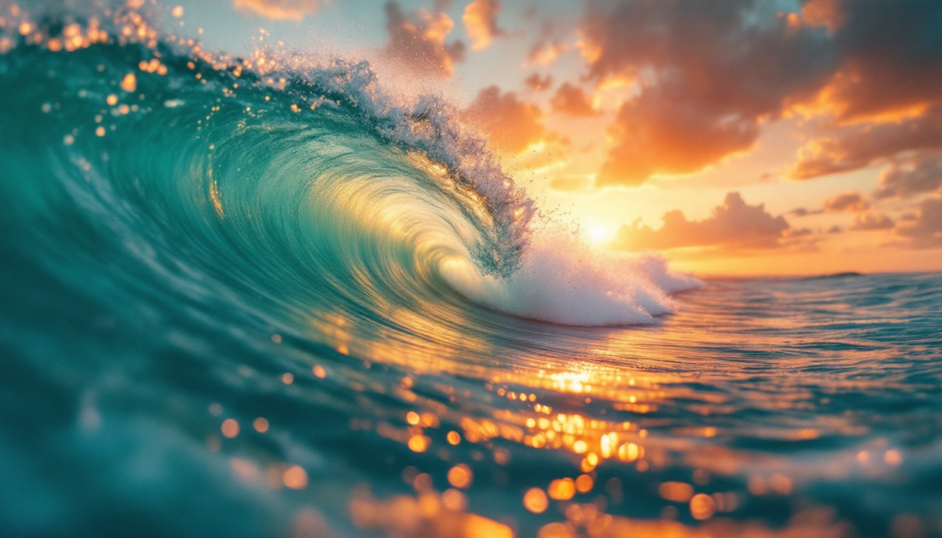 Free Turquoise Wave Sunset Image - Ocean, Wave, Sunset | Download at ...