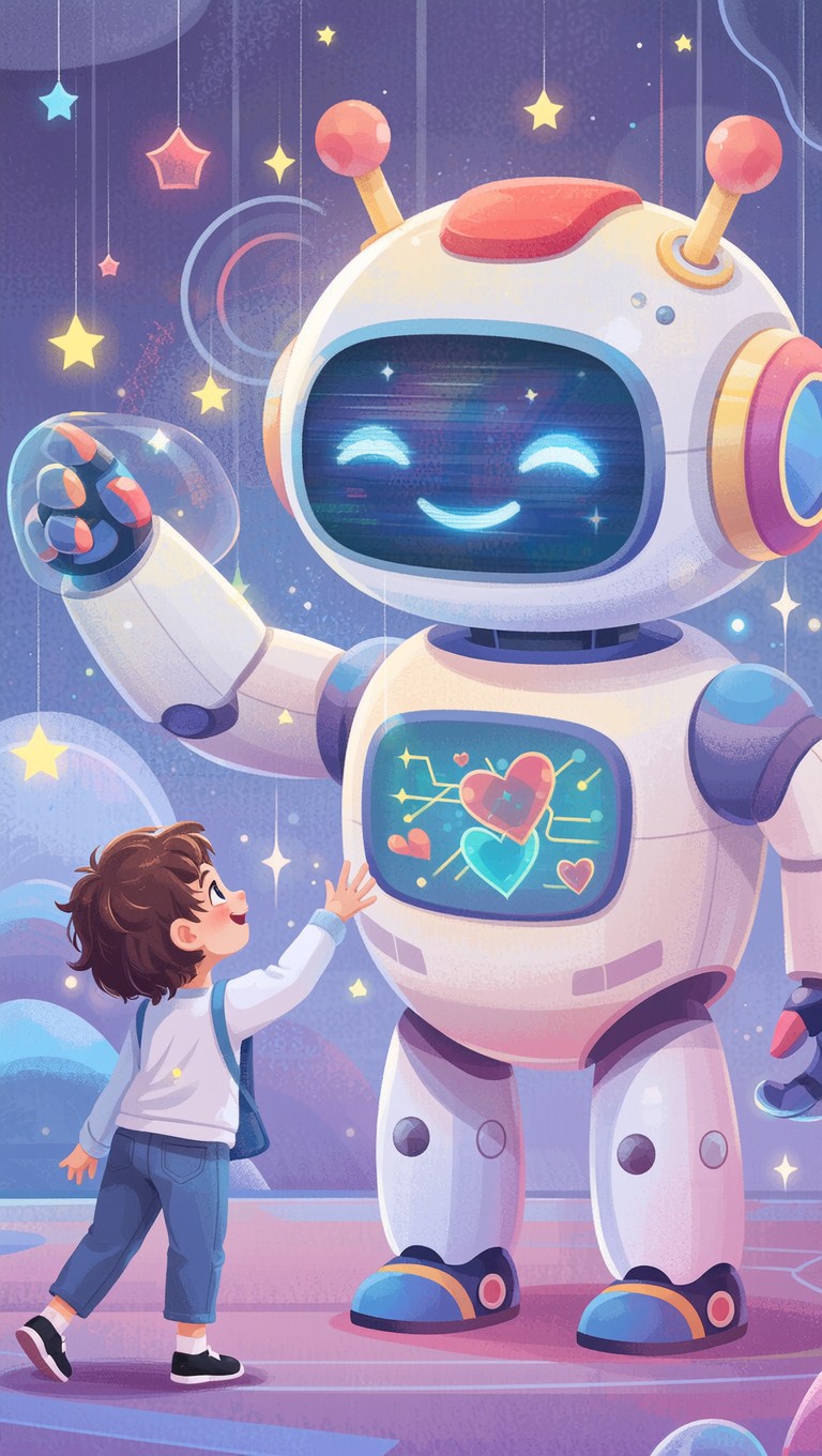 Free Robot Friend Connection Image - Robot, Child, Illustration ...