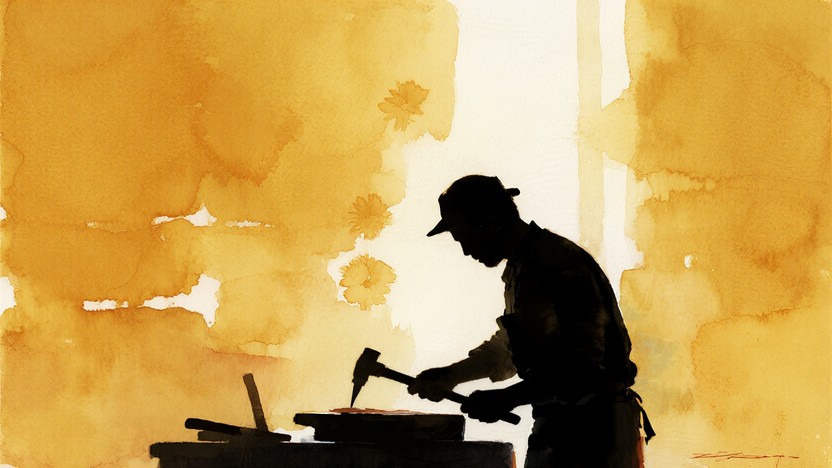 Free Craftsman At Work Image - Craftsman, Silhouette, Watercolor ...